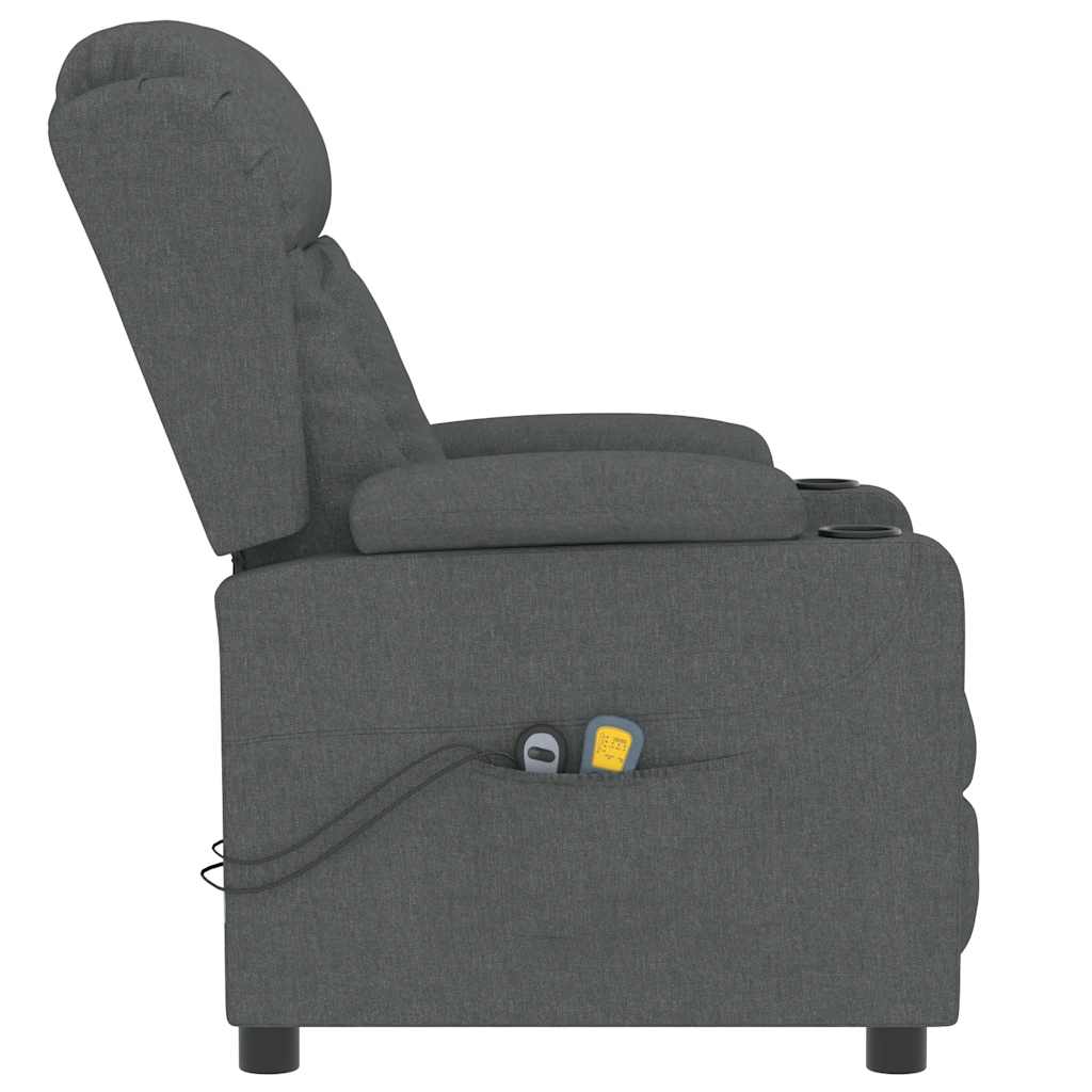 Elektrické Masážní Křeslo Tmavě Šedé Textil