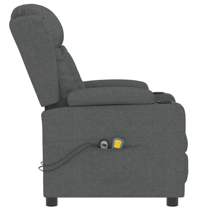 Elektrické Masážní Křeslo Tmavě Šedé Textil