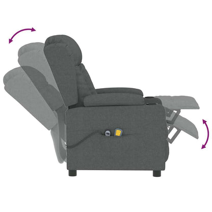 Elektrické Masážní Křeslo Tmavě Šedé Textil
