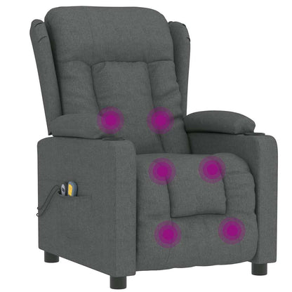 Elektrické Masážní Křeslo Tmavě Šedé Textil