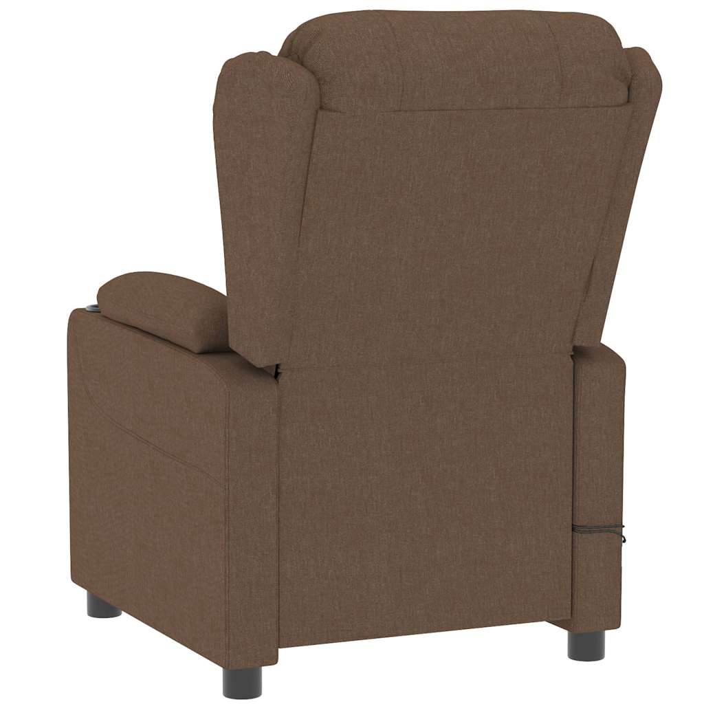 Elektrické Masážní Křeslo Hnědé Textil