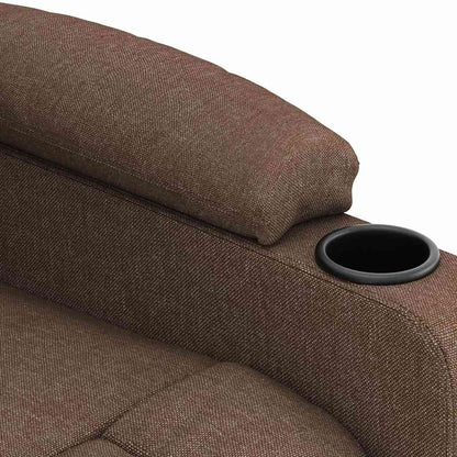 Elektrické Masážní Křeslo Hnědé Textil