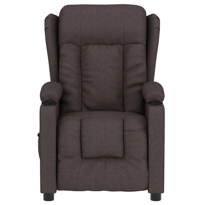 Elektrické Masážní Křeslo Tmavě Hnědé Textil