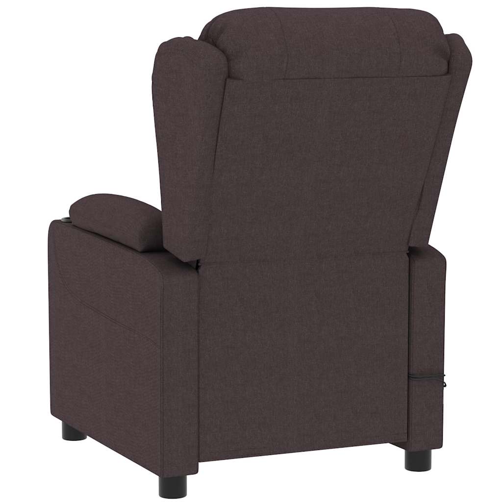 Elektrické Masážní Křeslo Tmavě Hnědé Textil