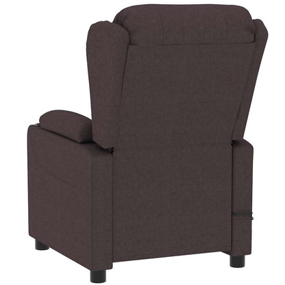 Elektrické Masážní Křeslo Tmavě Hnědé Textil