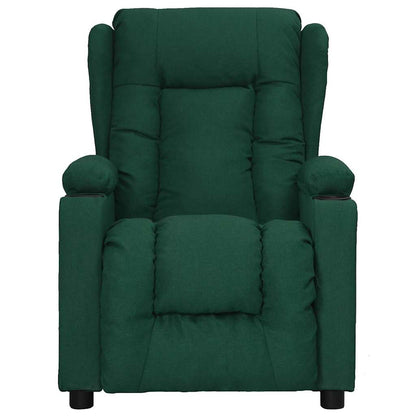 Elektrické Masážní Křeslo Tmavě Zelené Textil
