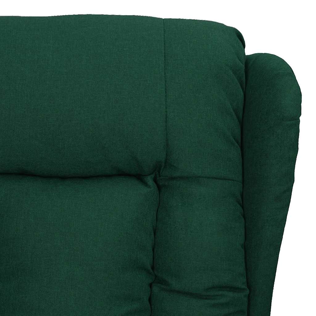 Elektrické Masážní Křeslo Tmavě Zelené Textil