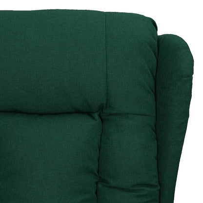 Elektrické Masážní Křeslo Tmavě Zelené Textil