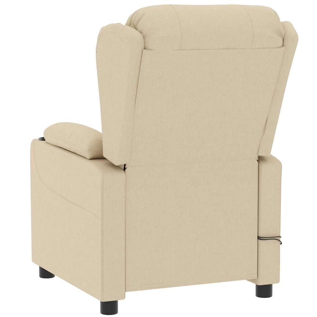 Elektrické Masážní Křeslo Krémové Textil