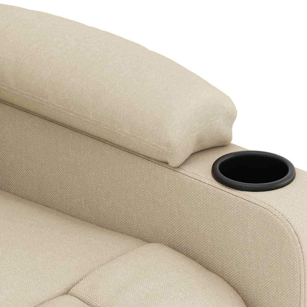 Elektrické Masážní Křeslo Krémové Textil