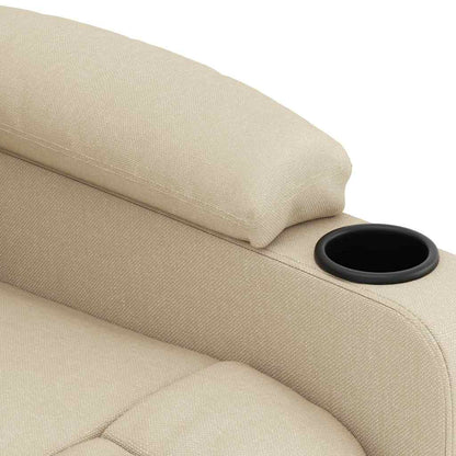Elektrické Masážní Křeslo Krémové Textil