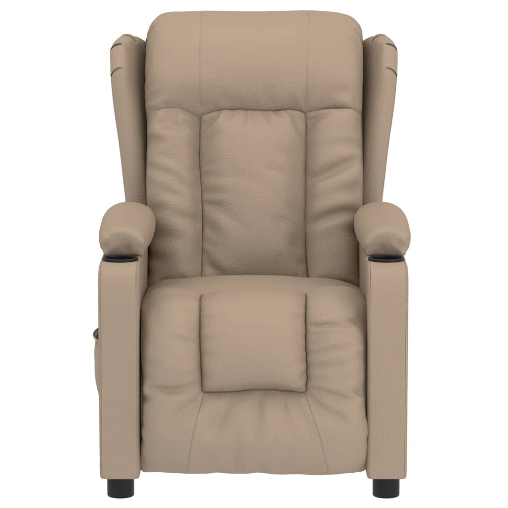 Elektrické Polohovací Křeslo Cappuccino Umělá Kůže