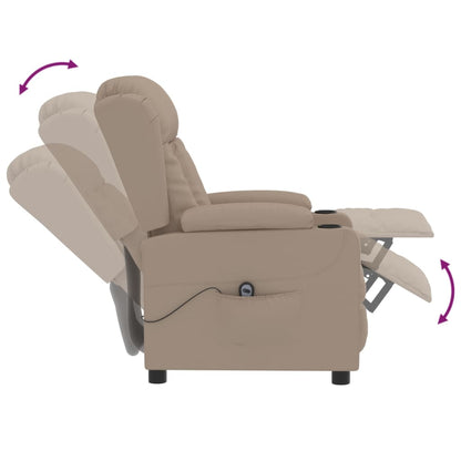Elektrické Polohovací Křeslo Cappuccino Umělá Kůže