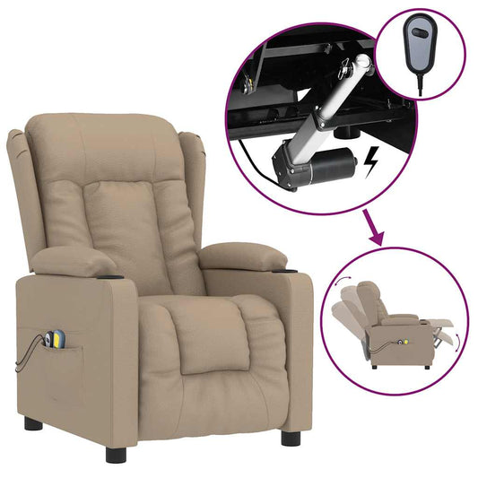 Elektrické Masážní Křeslo Cappuccino Umělá Kůže