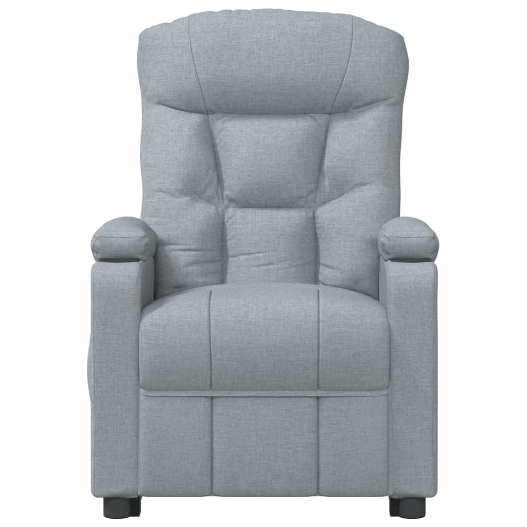 Elektrické Polohovací Křeslo Světle Šedé Textil