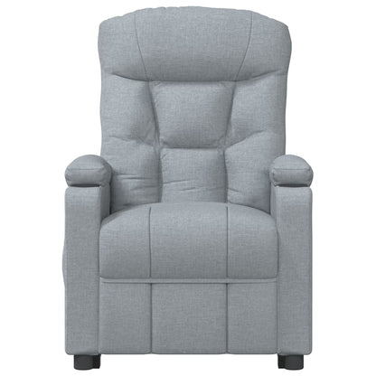 Elektrické Polohovací Křeslo Světle Šedé Textil