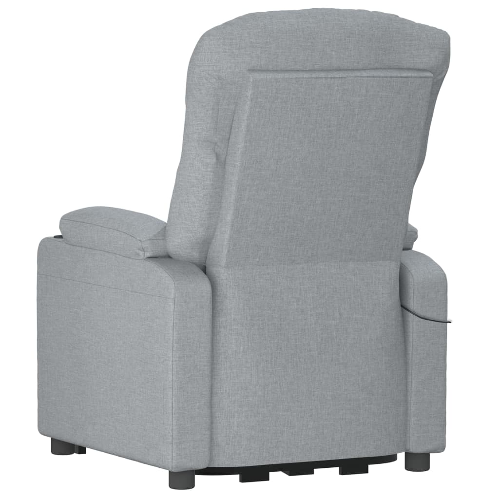 Elektrické Polohovací Křeslo Světle Šedé Textil