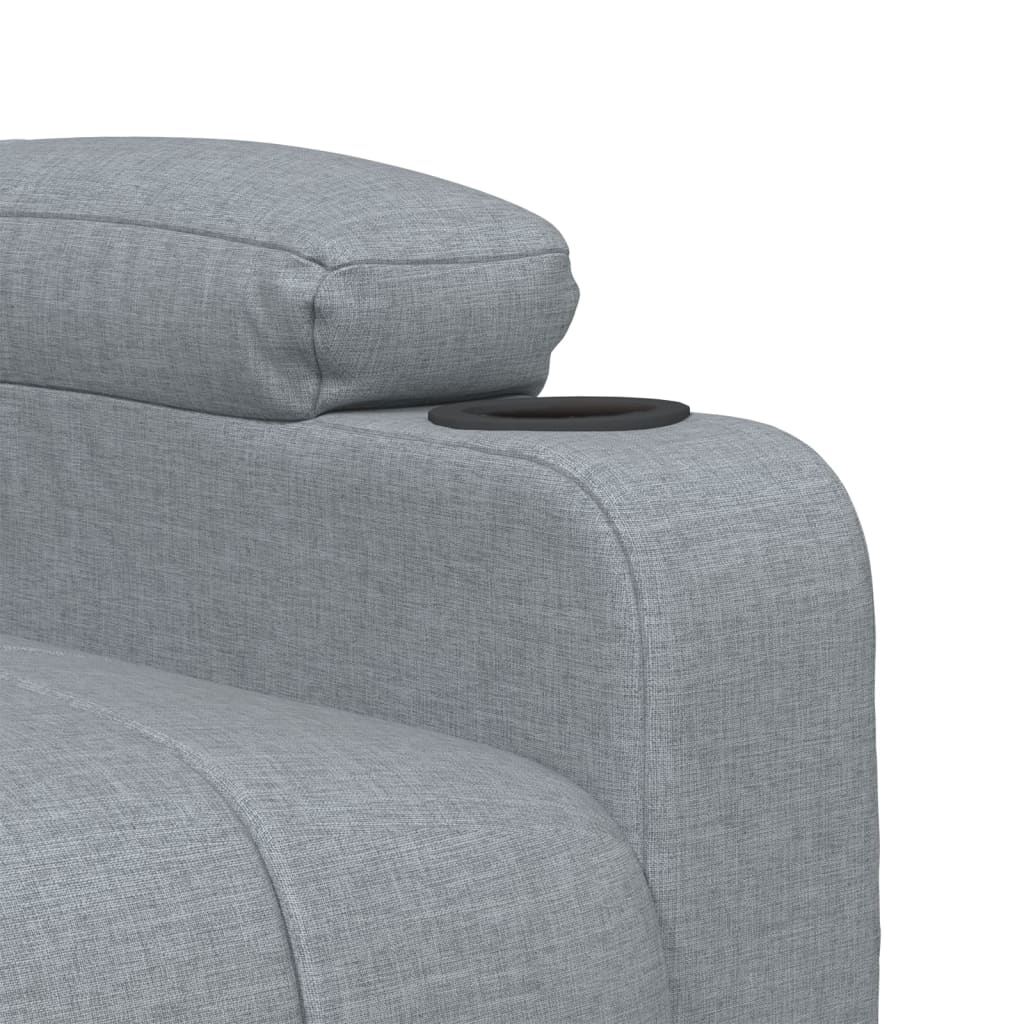 Elektrické Polohovací Křeslo Světle Šedé Textil