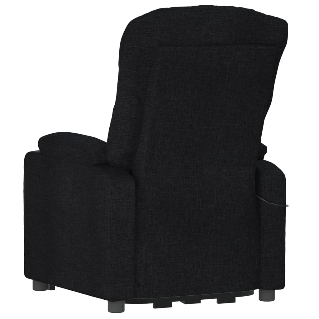Elektrické Polohovací Křeslo Černé Textil