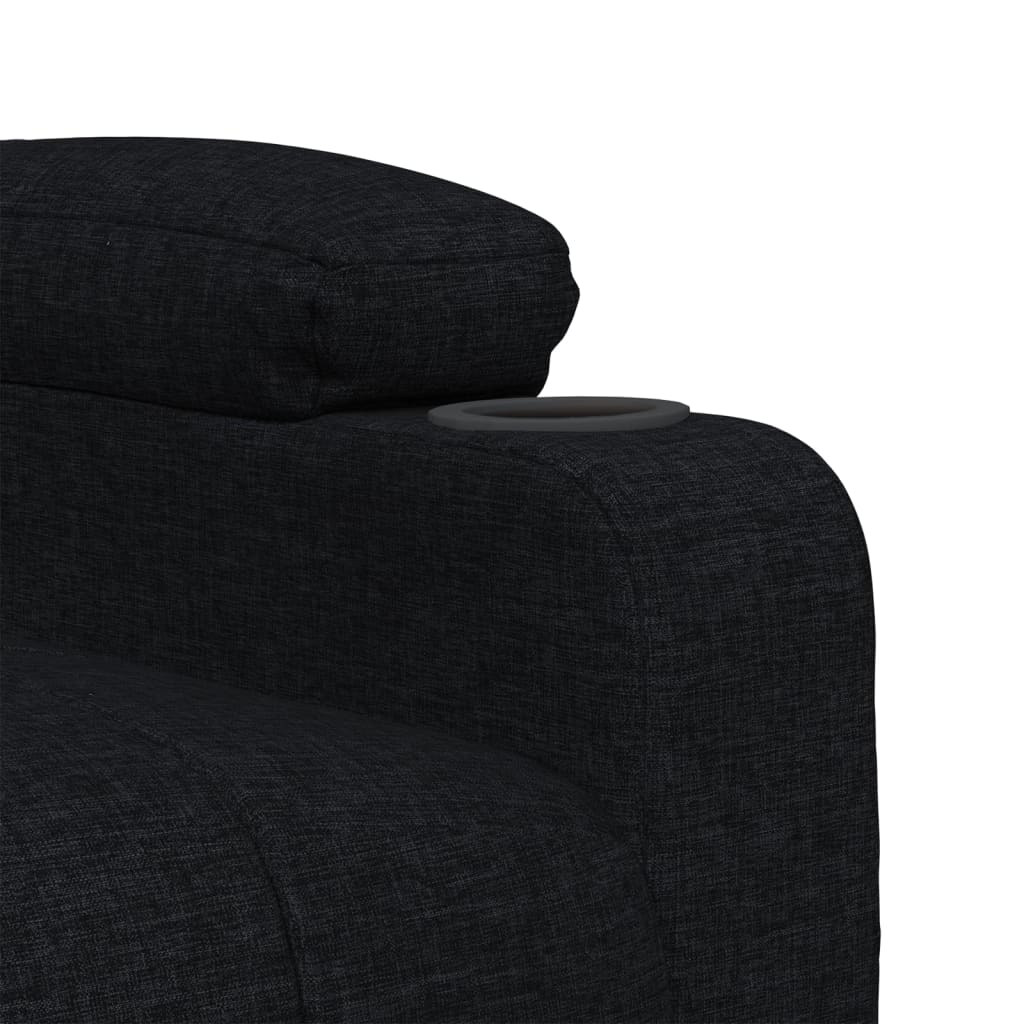 Elektrické Polohovací Křeslo Černé Textil