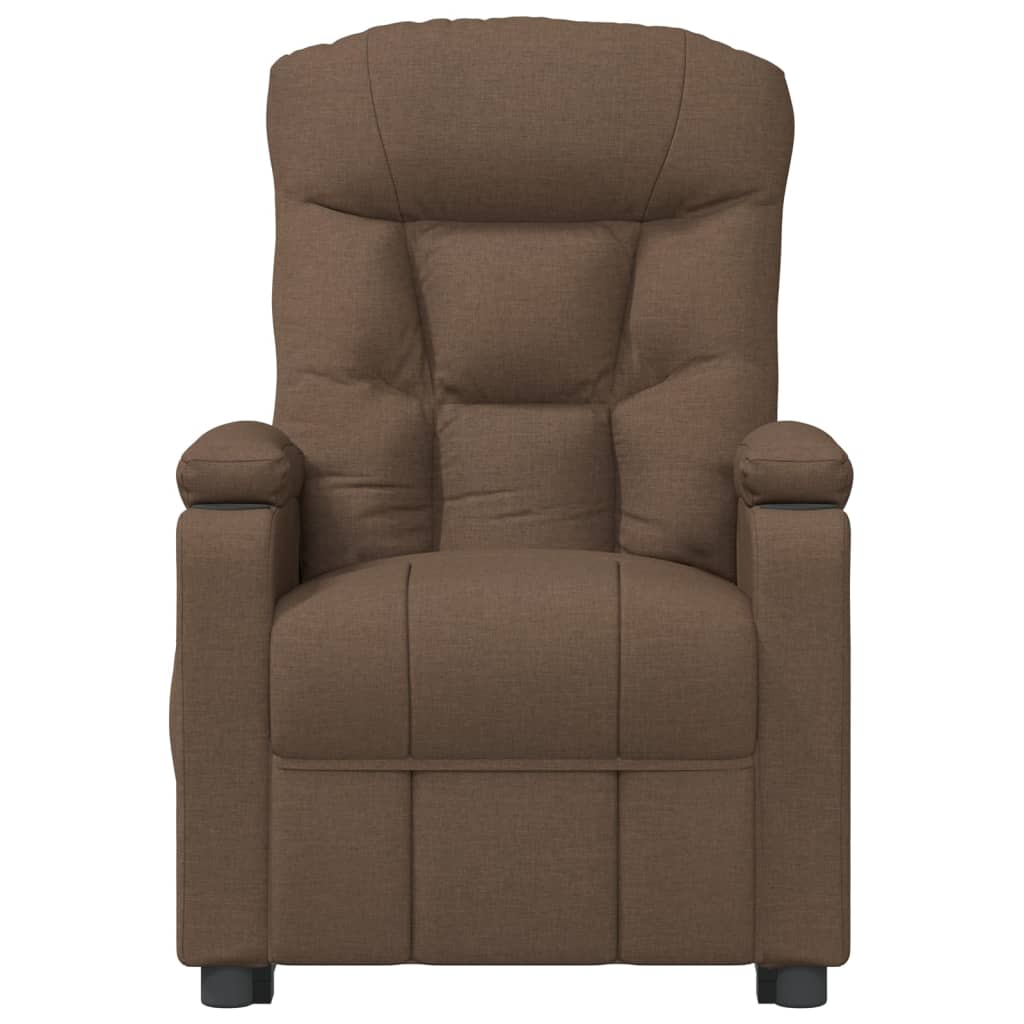 Elektrické Polohovací Křeslo Hnědé Textil