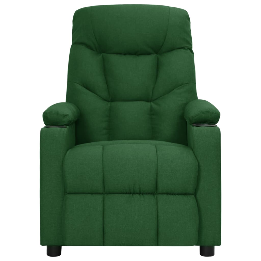 Elektrické Polohovací Křeslo Tmavě Zelené Textil