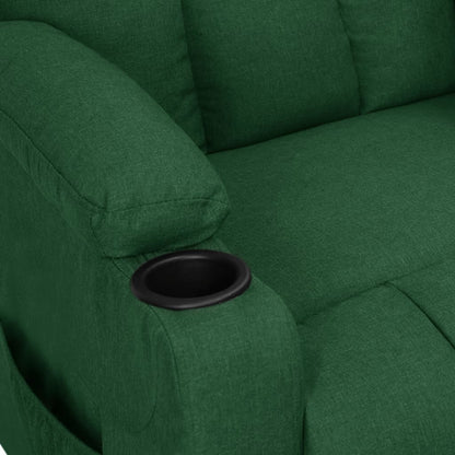 Elektrické Polohovací Křeslo Tmavě Zelené Textil