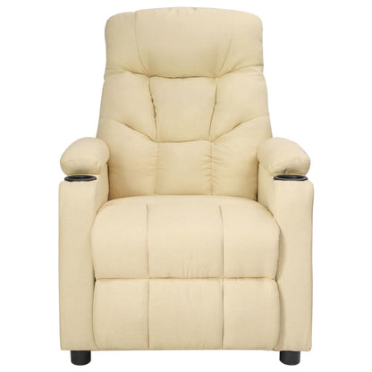 Elektrické Polohovací Křeslo Krémové Textil