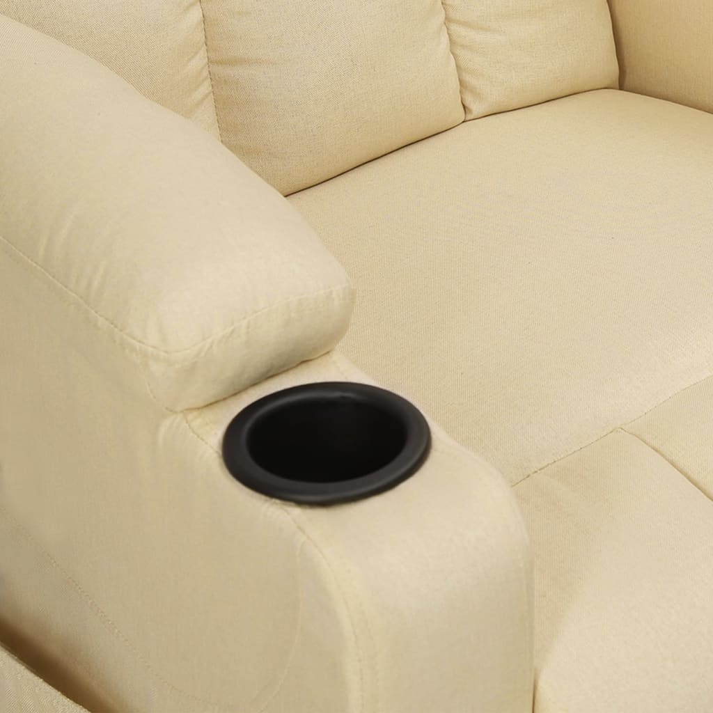 Elektrické Polohovací Křeslo Krémové Textil