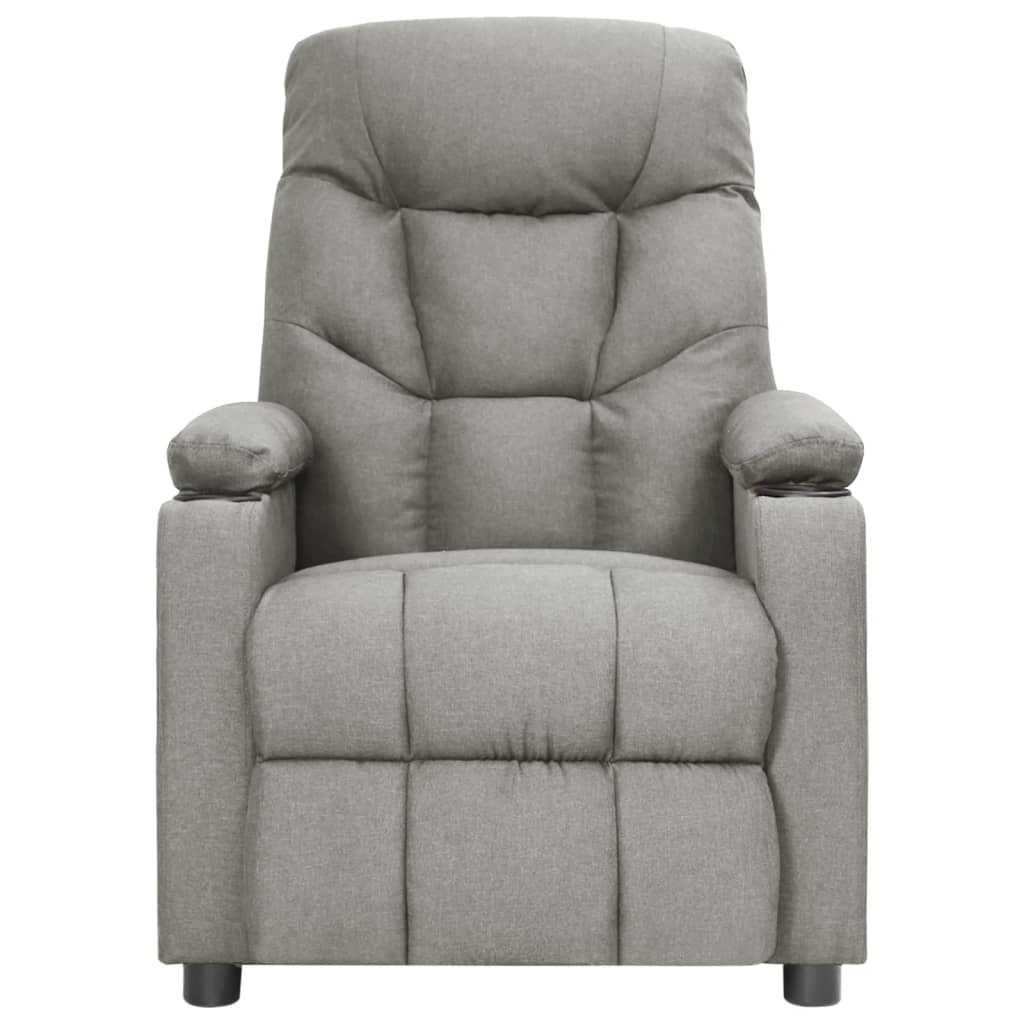 Elektrické Masážní Křeslo Světle Šedé Textil
