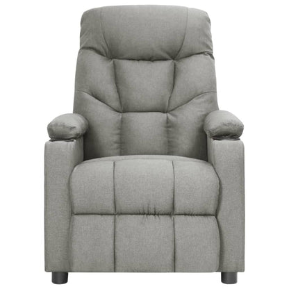 Elektrické Masážní Křeslo Světle Šedé Textil