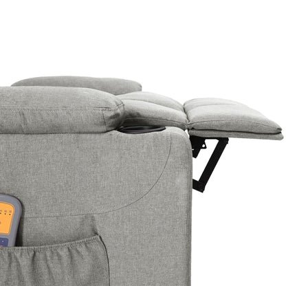 Elektrické Masážní Křeslo Světle Šedé Textil
