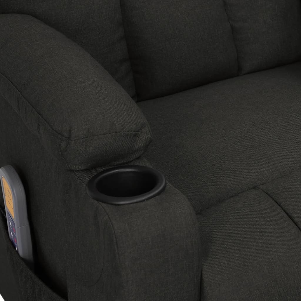 Elektrické Masážní Křeslo Černé Textil