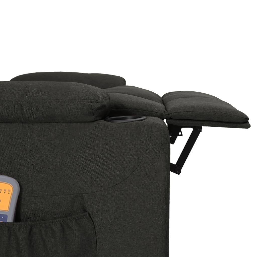 Elektrické Masážní Křeslo Černé Textil