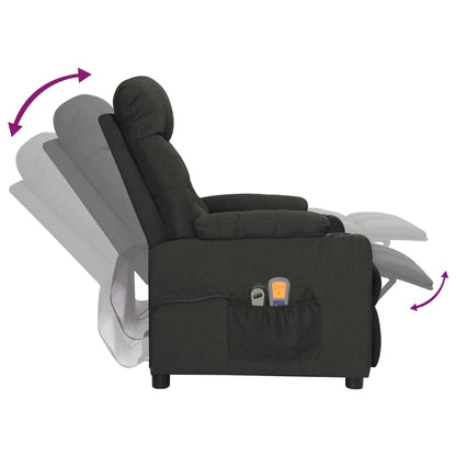 Elektrické Masážní Křeslo Černé Textil