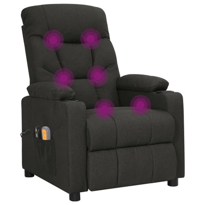 Elektrické Masážní Křeslo Černé Textil