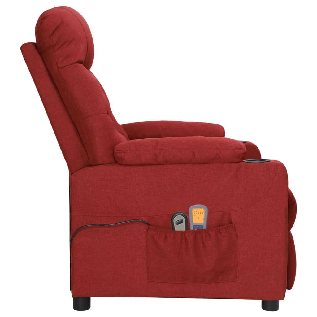 Elektrické Masážní Křeslo Vínové Textil