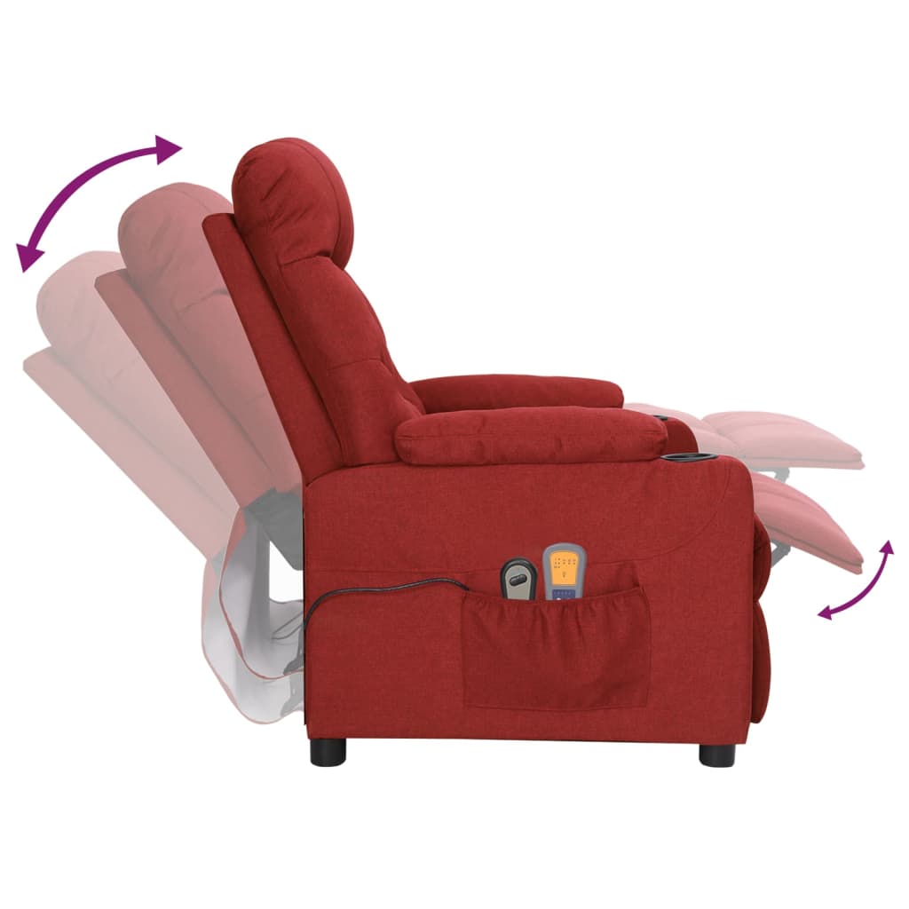 Elektrické Masážní Křeslo Vínové Textil