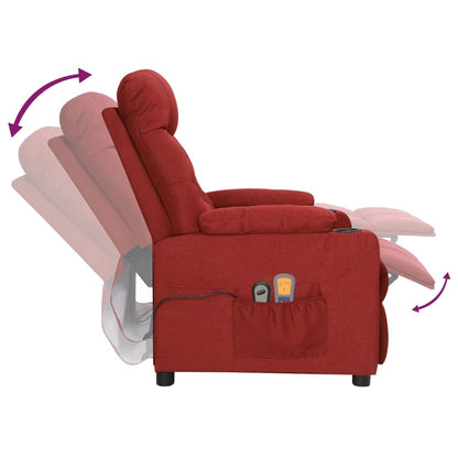 Elektrické Masážní Křeslo Vínové Textil