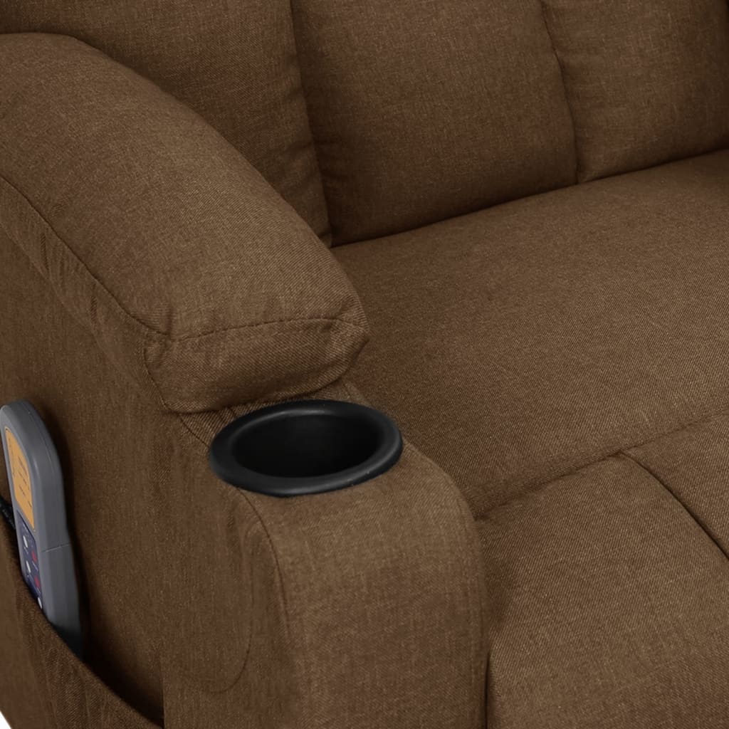 Elektrické Masážní Křeslo Hnědé Textil