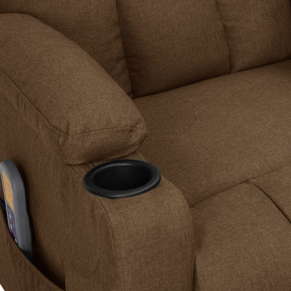 Elektrické Masážní Křeslo Hnědé Textil