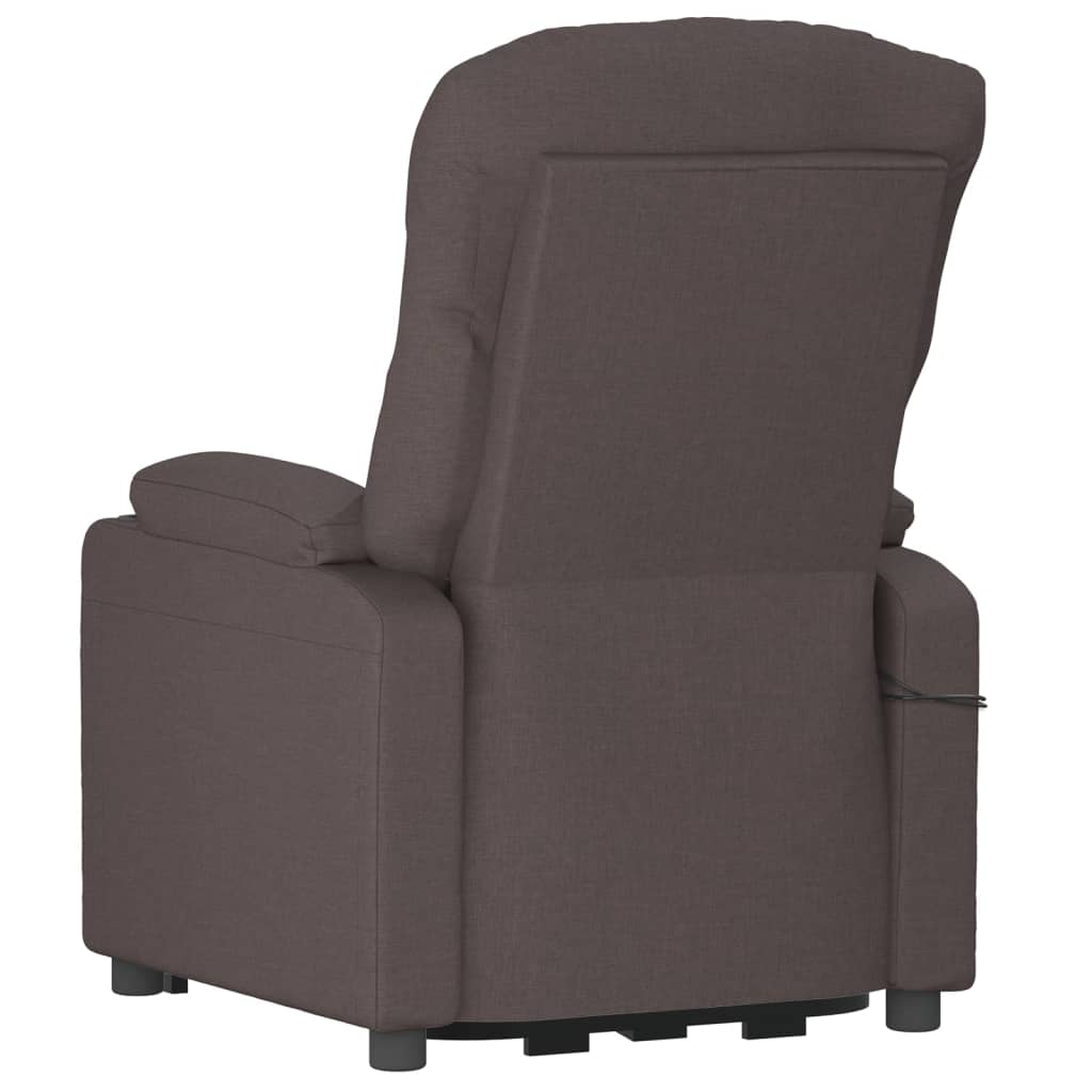 Elektrické Masážní Křeslo Tmavě Hnědé Textil