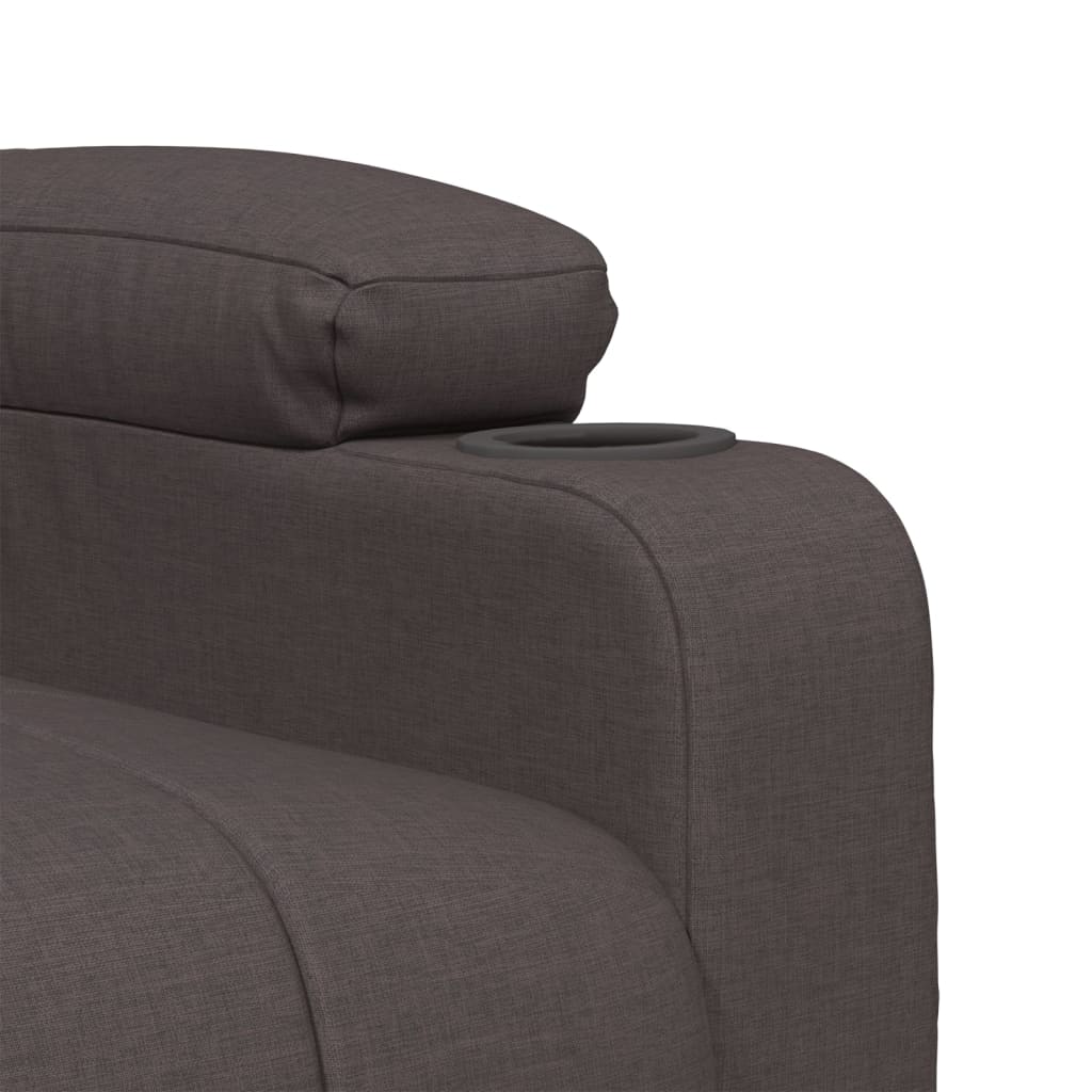 Elektrické Masážní Křeslo Tmavě Hnědé Textil