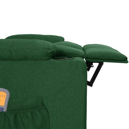 Elektrické Masážní Křeslo Tmavě Zelené Textil