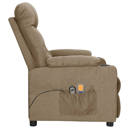 Elektrické Masážní Křeslo Taupe Textil
