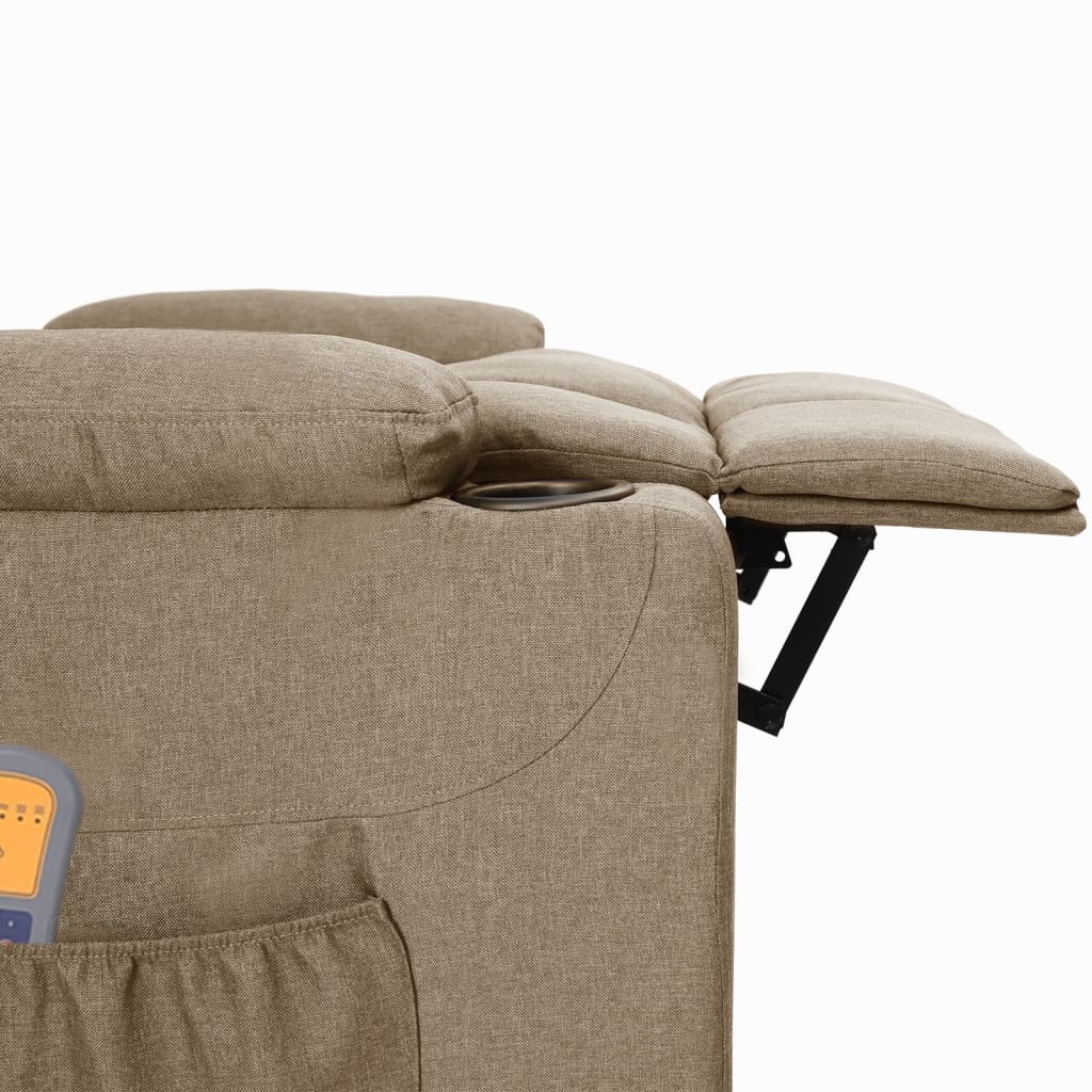 Elektrické Masážní Křeslo Taupe Textil