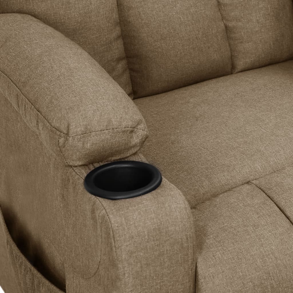 Elektrické Masážní Křeslo Taupe Textil