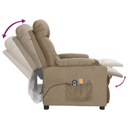 Elektrické Masážní Křeslo Taupe Textil