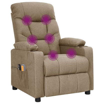 Elektrické Masážní Křeslo Taupe Textil