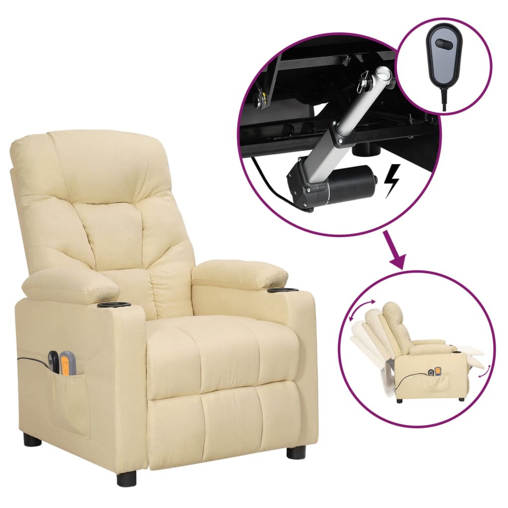 Elektrické Masážní Křeslo Vínové Textil